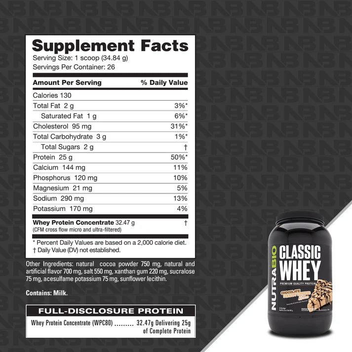 NutrraBio Classic Whey Protein Concentrate