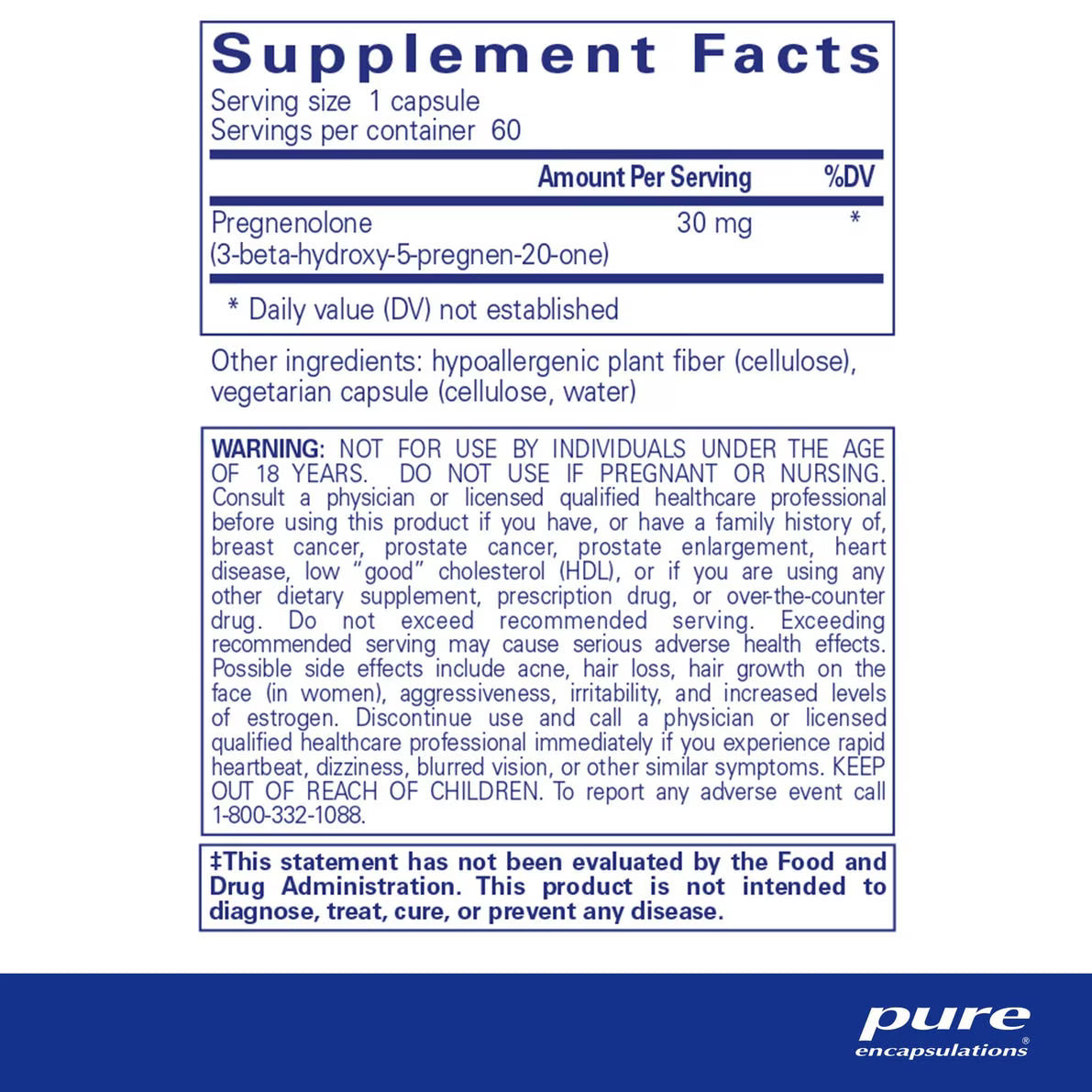 Pure Encapsulations Pregnenolone