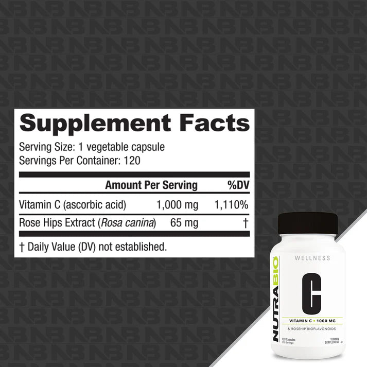 Nutrabio Vitamin C 1000mg with Rose Hips