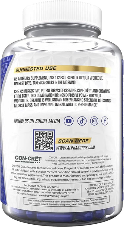 Alpha Supps Cre X2 Creatine HCL - CON-CRĒT®