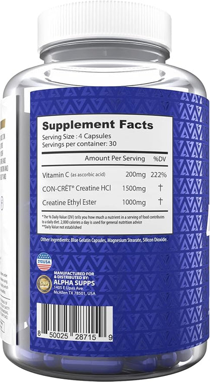 Alpha Supps Cre X2 Creatine HCL - CON-CRĒT®