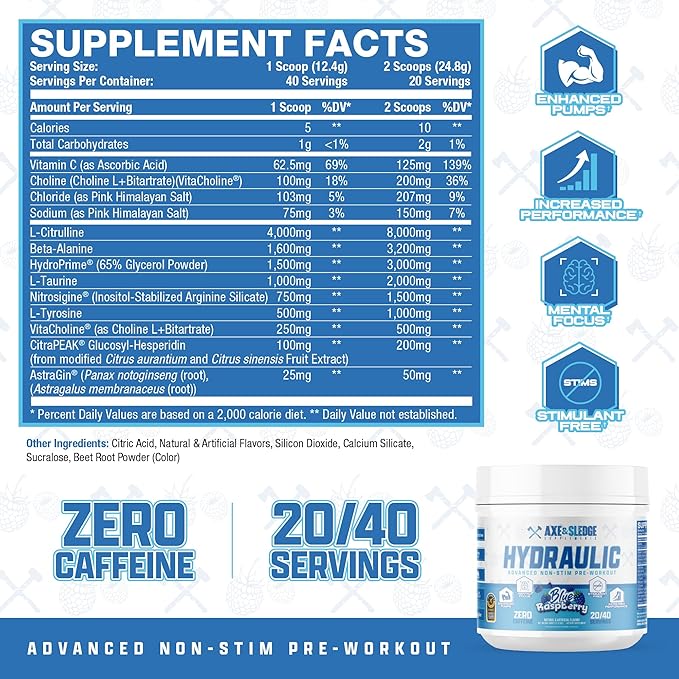 Axe & Sledge Hydraulic Stim-Free Pre-Workout
