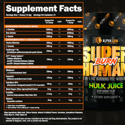 Alpha Lion Superhuman Burn Pre-Workout